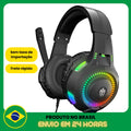 Gamer Headset com LED RGB, Fone De Ouvido, Computador PC