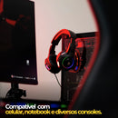 Gamer Headset com LED RGB, Fone De Ouvido, Computador PC