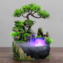 Fonte de Cachoeira de Mesa com Bomba | Fonte Zen Rockery Decorativa | Ornamento de Água Relaxante