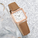 Kit com 8 Relógios Femininos Quadrados – Quartzo Casual com Pulseira de Couro (Sem Caixa)