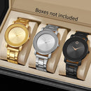 Kit com 3 Relógios Masculinos de Quartzo – Design Business Minimalista e Elegante