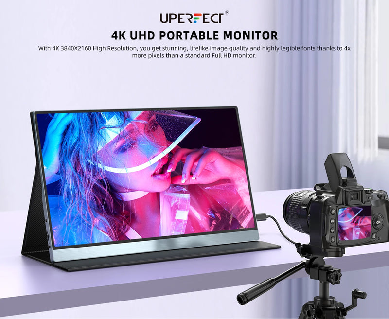 Monitor portátil UPERFECT 4K de 15,6 polegadas 100% sRGB HDR IPS