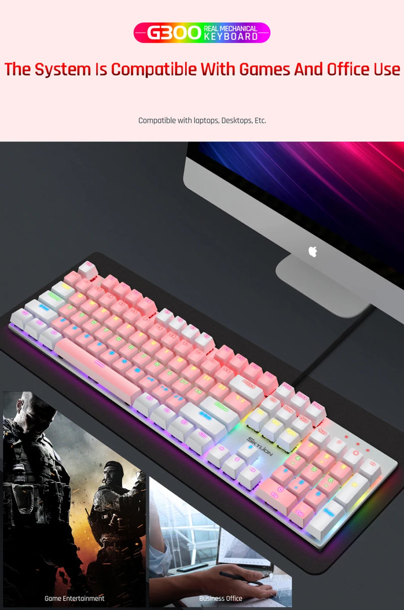 Teclado mecânico com fio SKYLION G300 28 tipos de iluminação