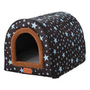 Cama para Cachorro Hot Dog Dobrável – Confortável, Estrela Impressa, Pet Filhote Gato Cachorro Casa Cama de Alta Qualidade