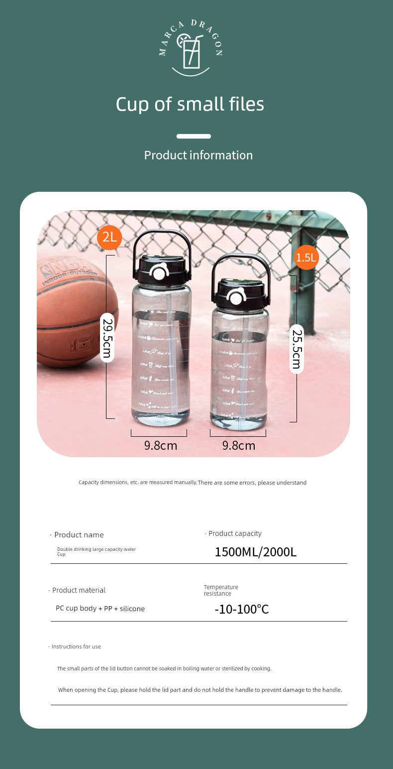 Large Capacity Men Sports Site Plastic Water Cup