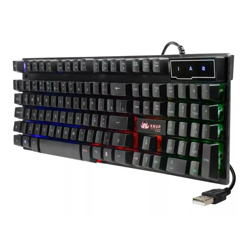 Teclado gamer de membrana com Led